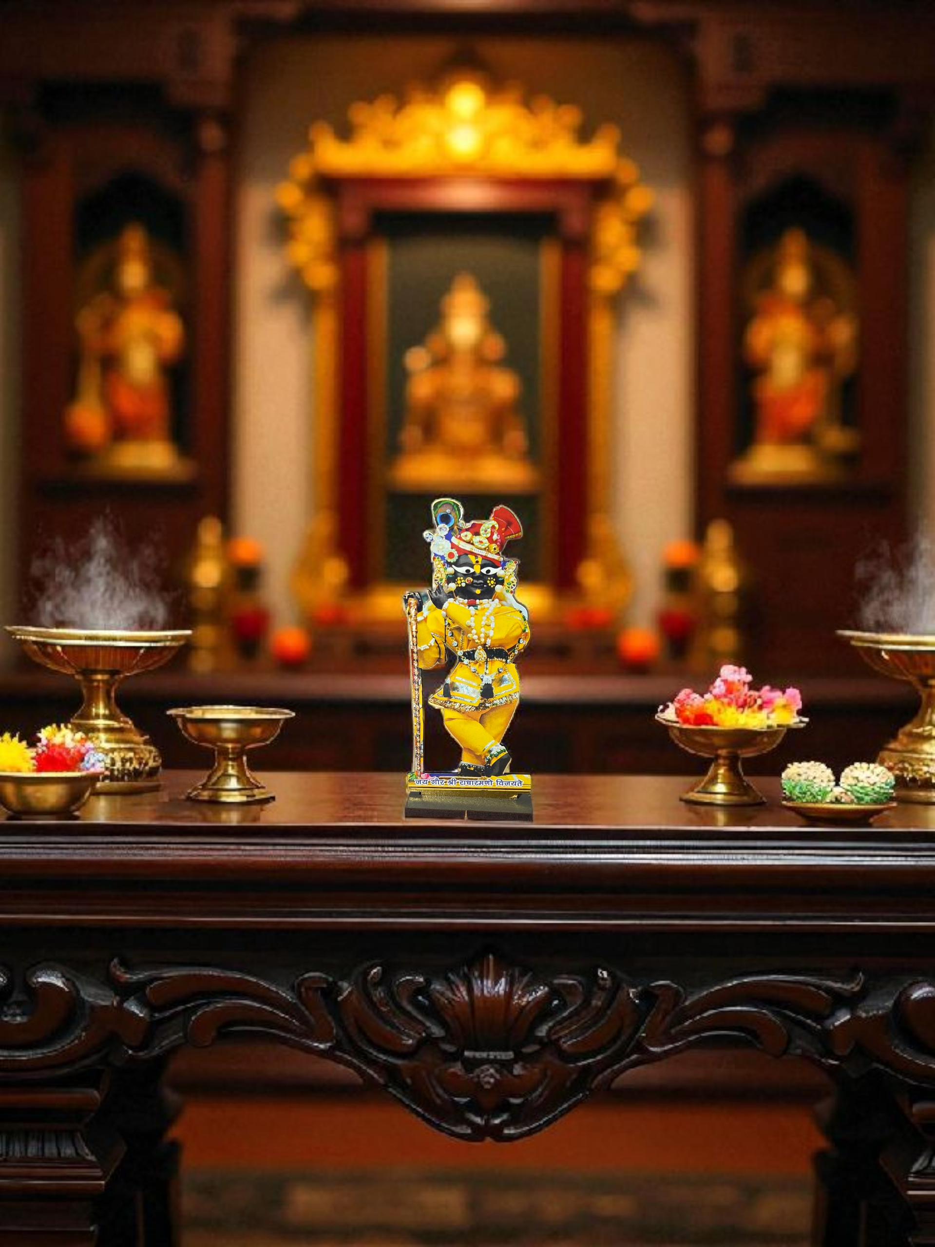 श्री राधारमण लाल जी (Shri Radharaman Lal Ji – Vrindavan Dham Tabletop Standee)