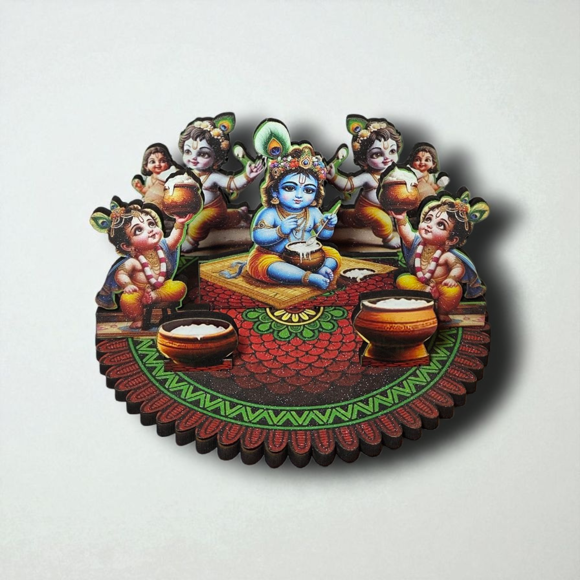 बाल गोपाल माखन लीला सेट (Bal Gopal Makhan Leela Round Tabletop Set)