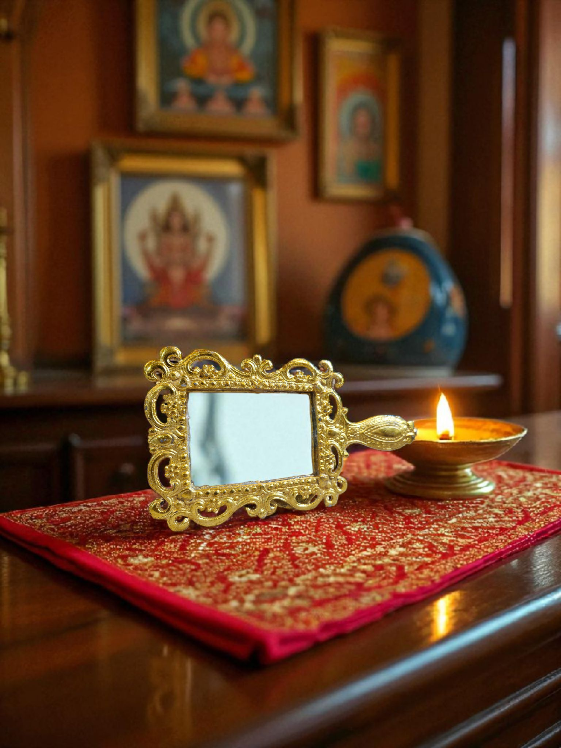 Ornate Gold Hand Mirror