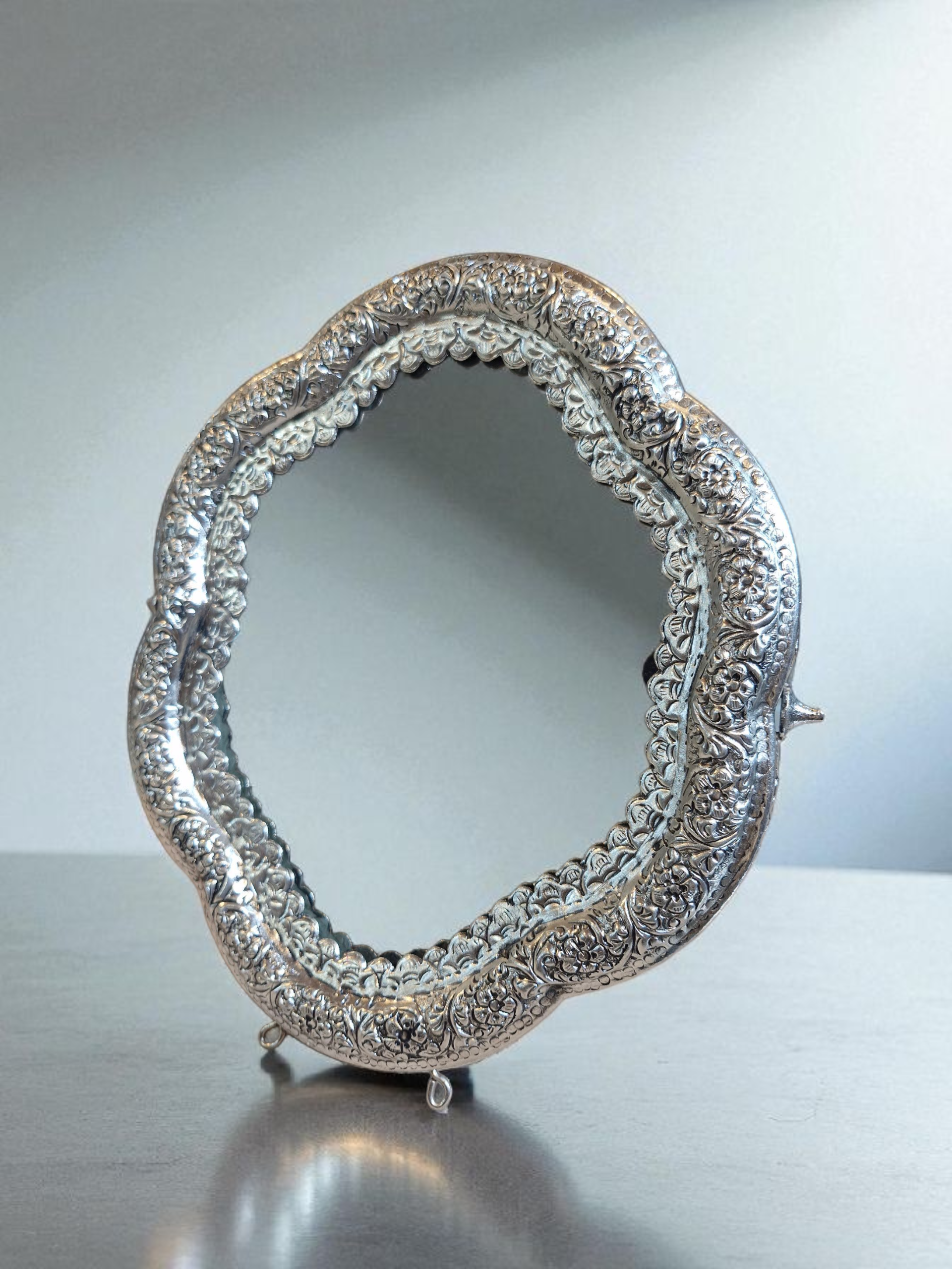 Antique Silver Table Mirror