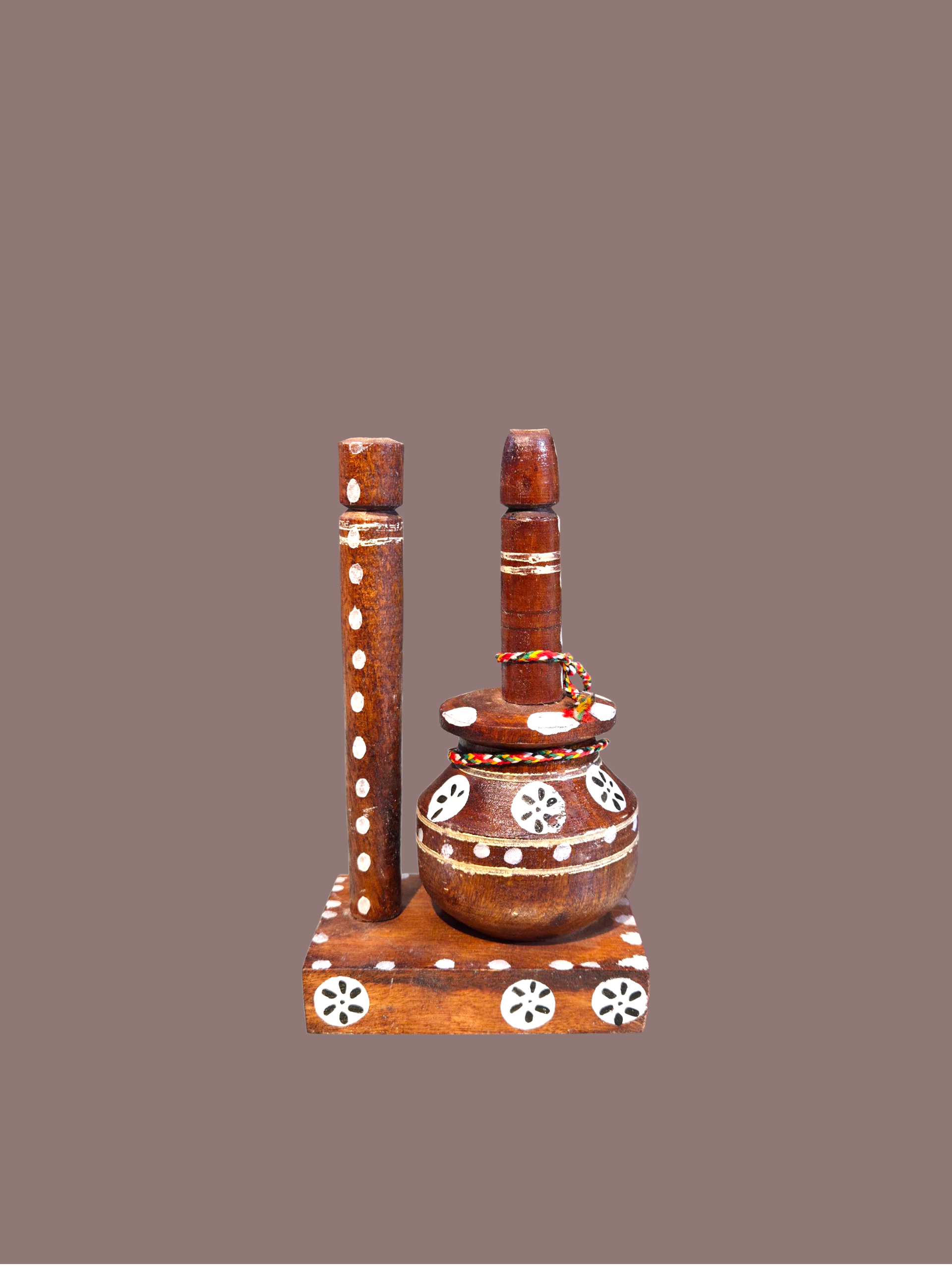 Handcrafted Wooden Surahi with Stand 