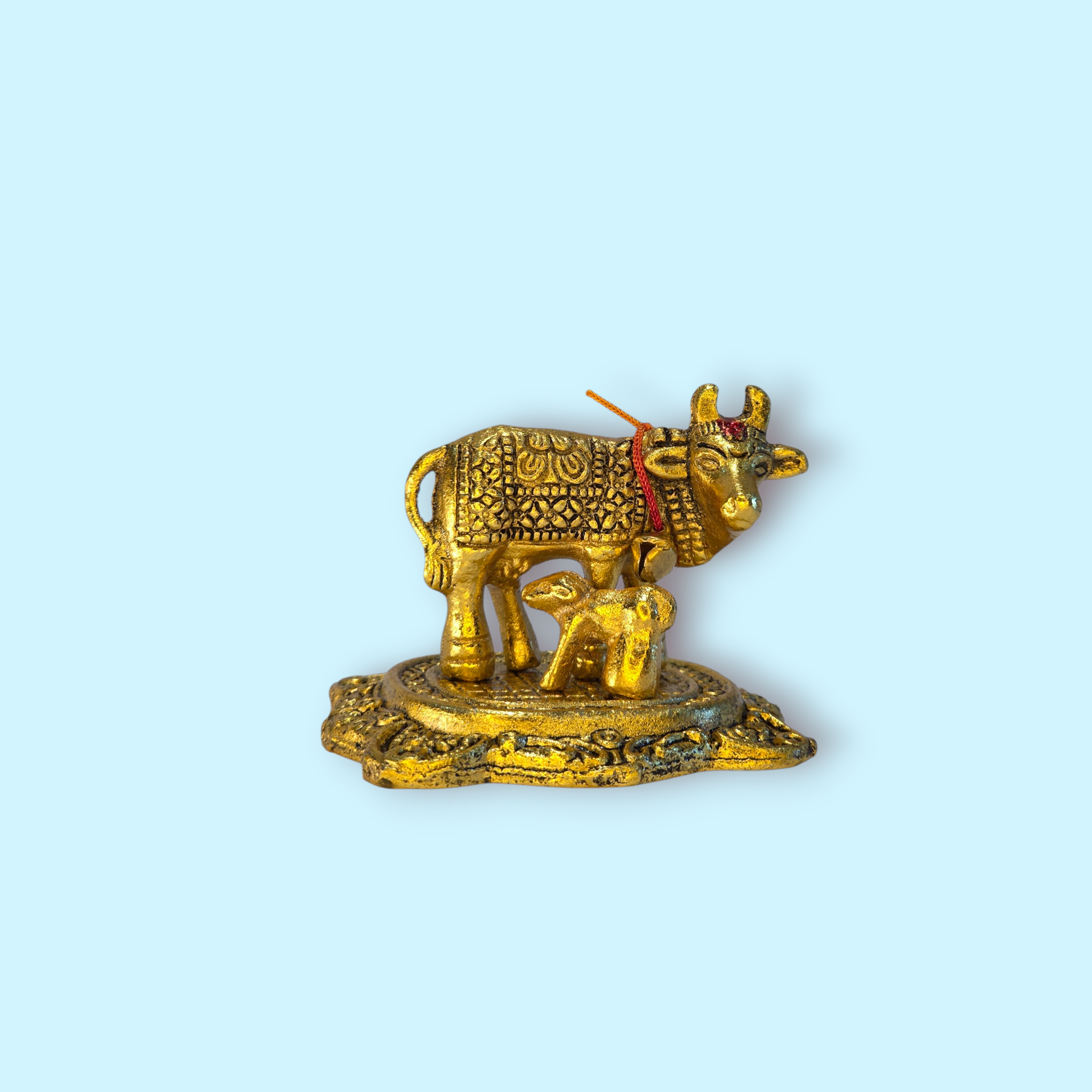 Swarna Kamadhenu Murti (Cow and Calf Figurine)