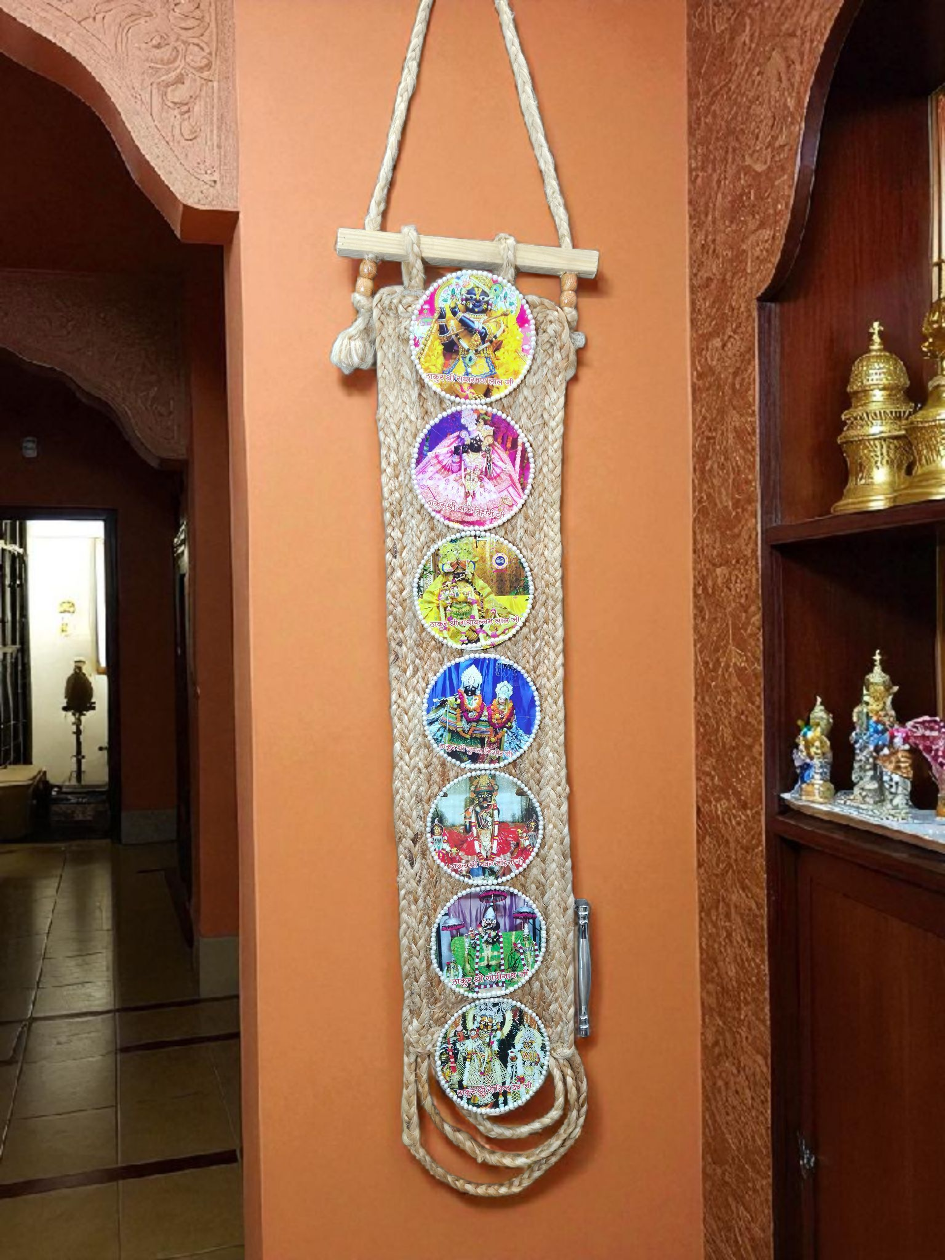 🌿 7 Thakur Ji of Vrindavan Wall Hanging