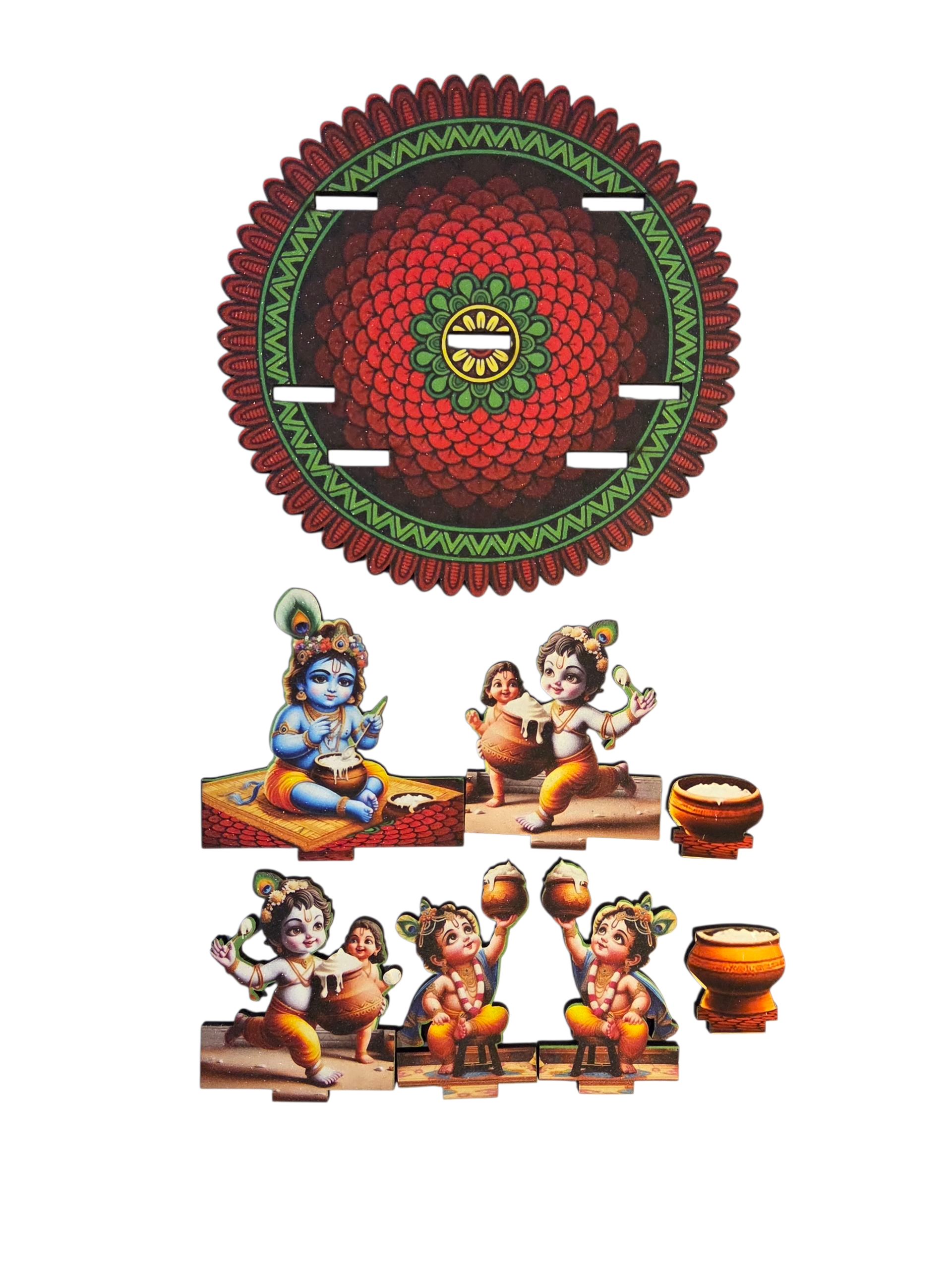 बाल गोपाल माखन लीला सेट (Bal Gopal Makhan Leela Round Tabletop Set)