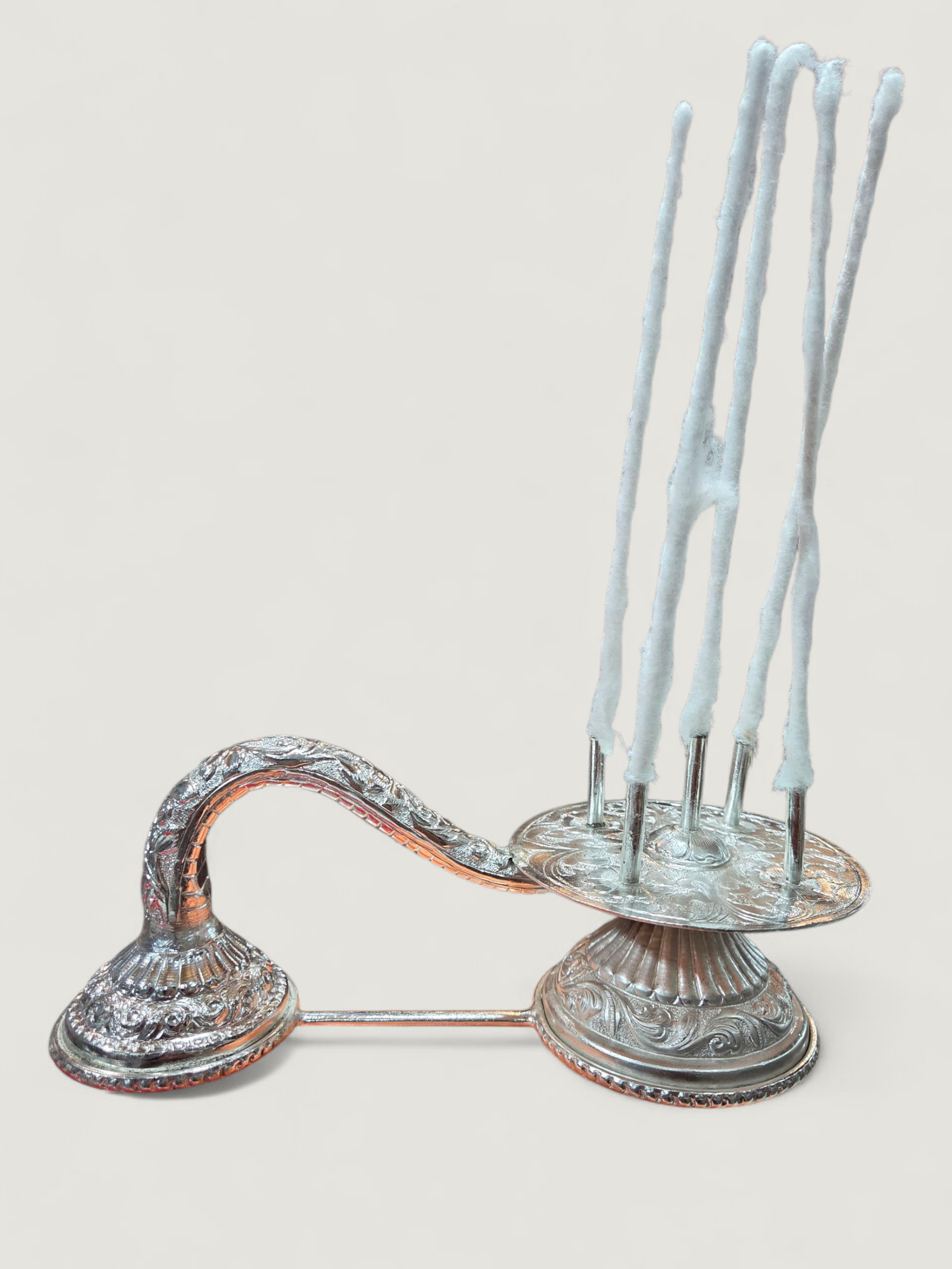 Ornate Thin Silver-Sheet Coated Aarti ( 5 sticks )