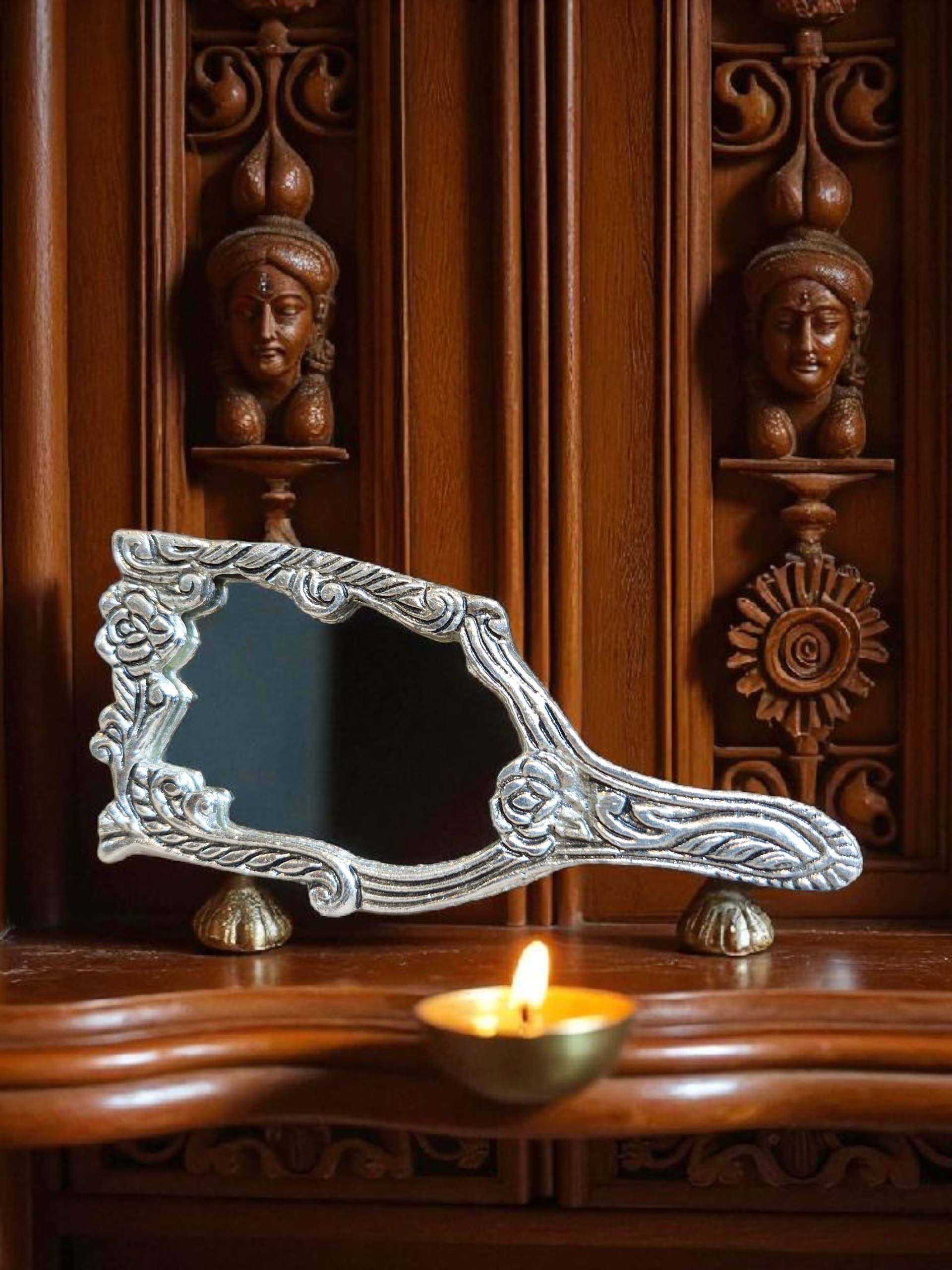 Vintage Silver Hand Mirror