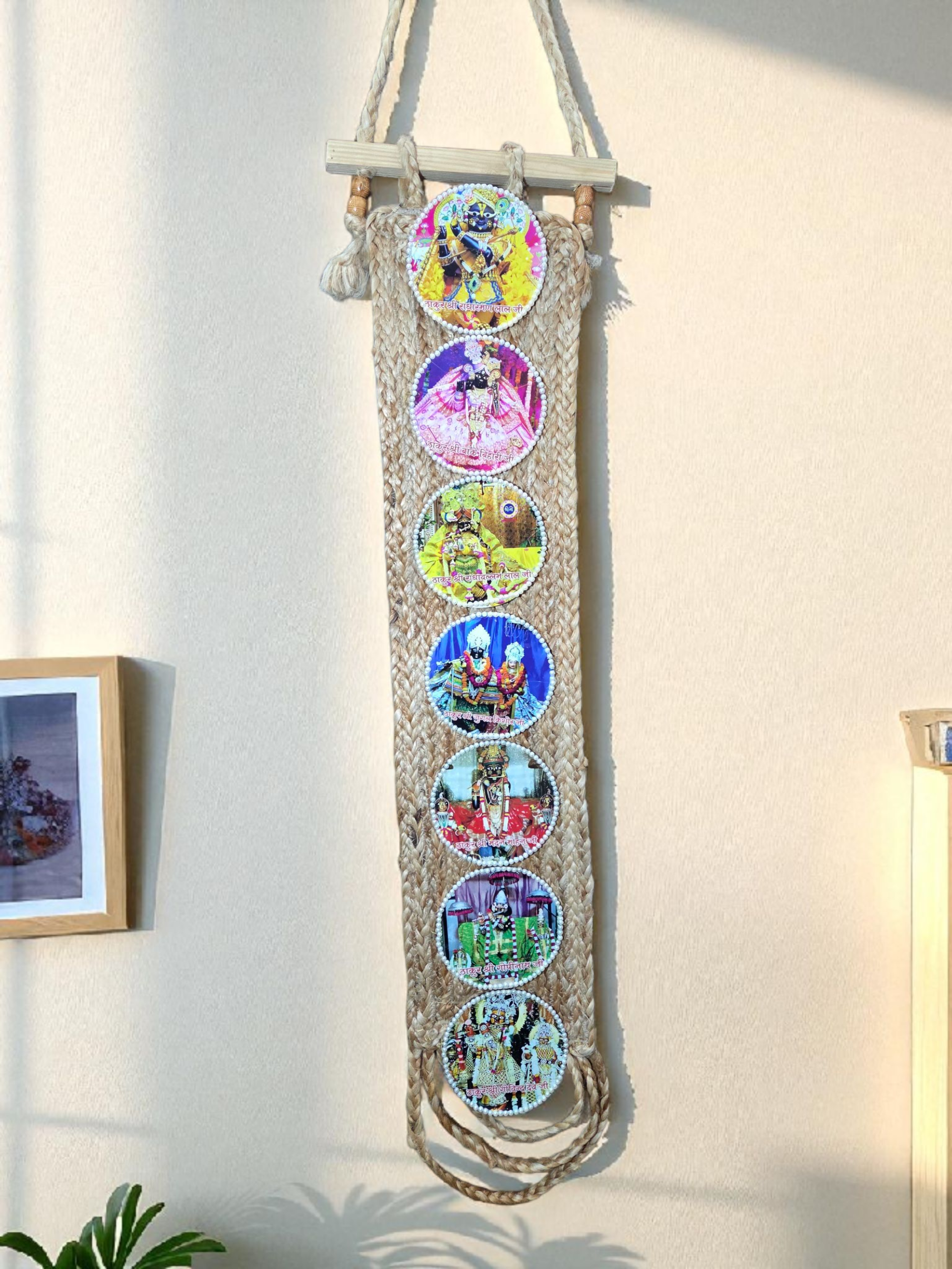 🌿 7 Thakur Ji of Vrindavan Wall Hanging