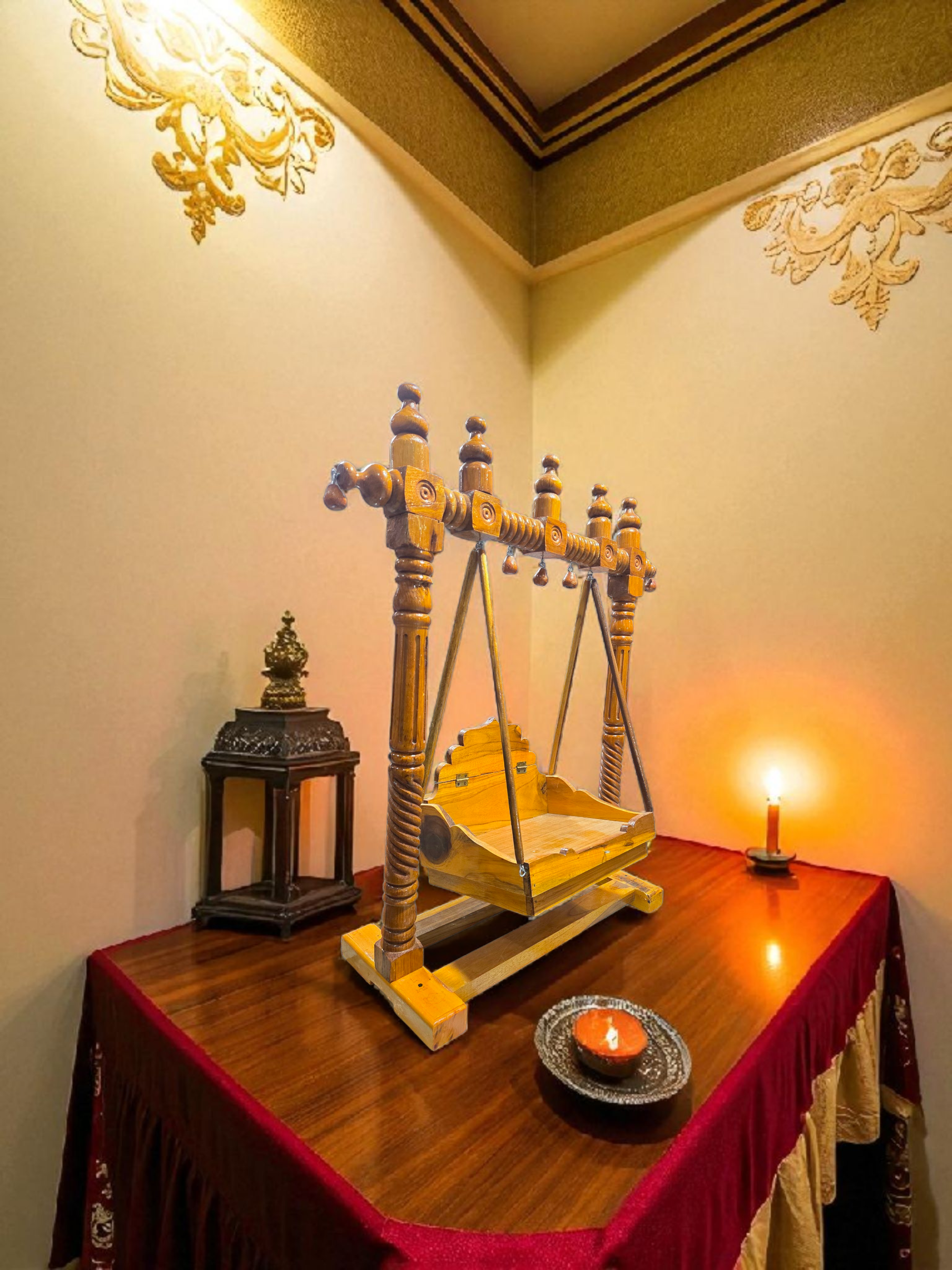 Handcrafted Wooden Swing (Jhula) for Gopal Ji