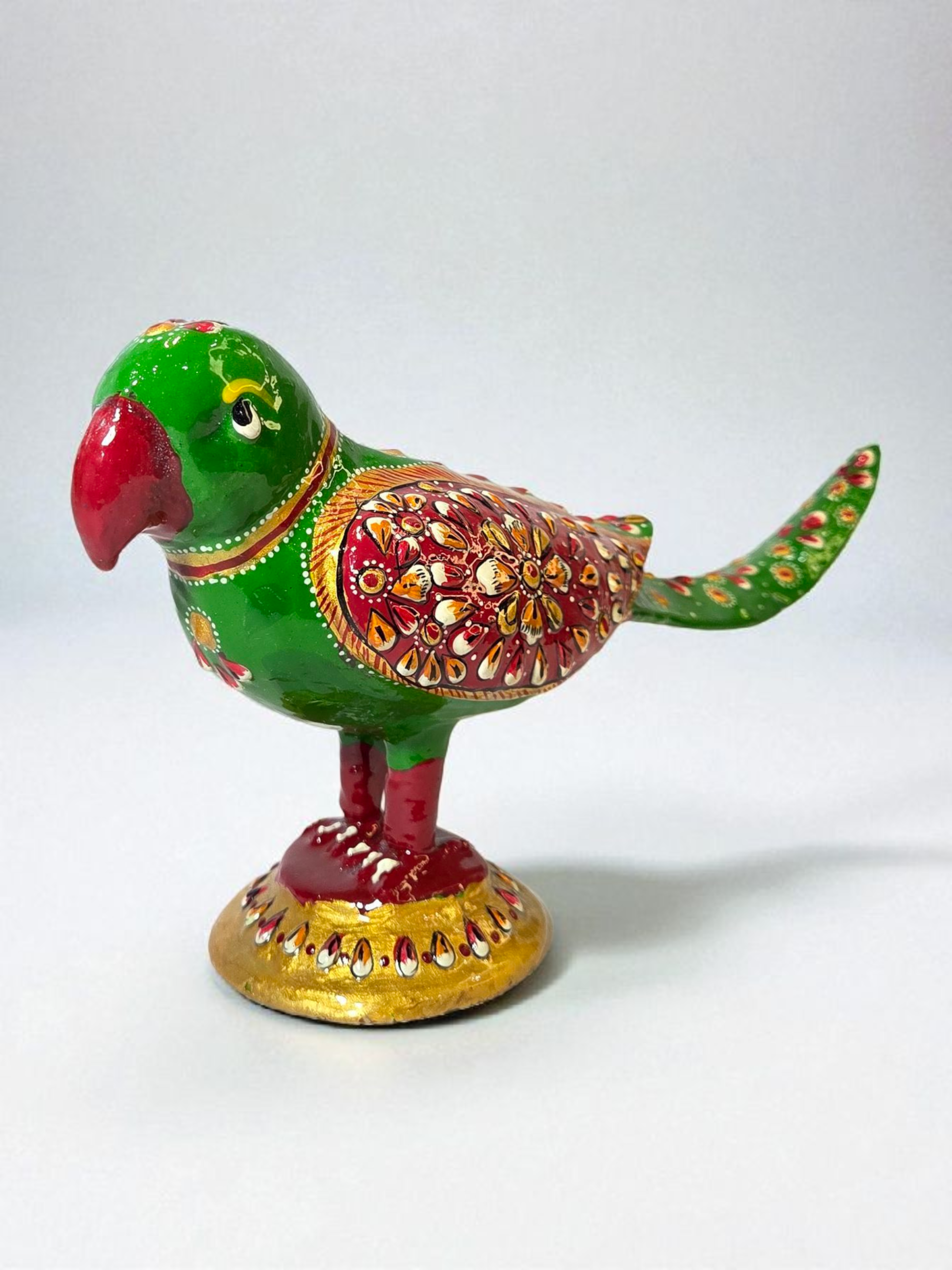 Handcrafted Wooden Parrot Figurine