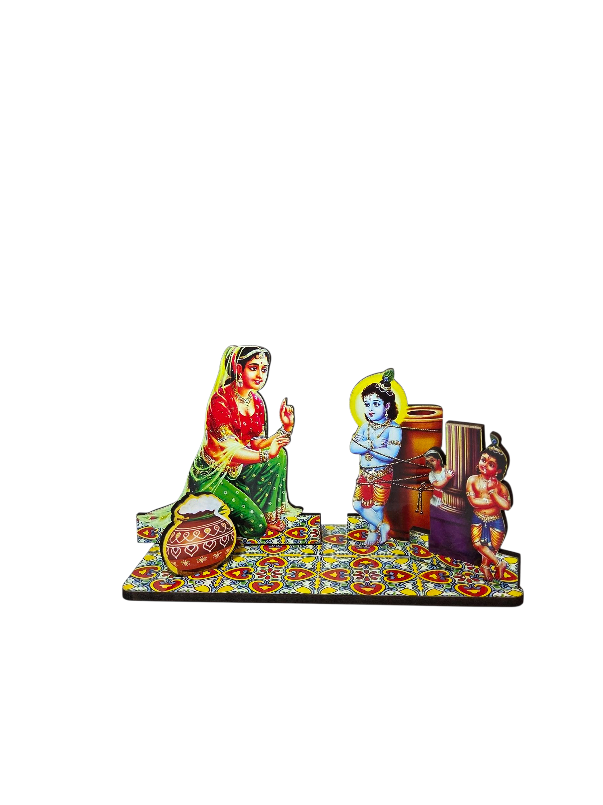 दमोदर लीला टेबलटॉप सेट (Damodar Leela Tabletop Decor Set – Yashoda Krishna Dhamodar Scene)  