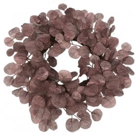 Couronne feuillage vieux rose