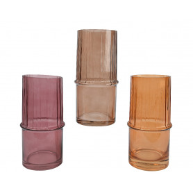 Vase en verre à motifs ambré