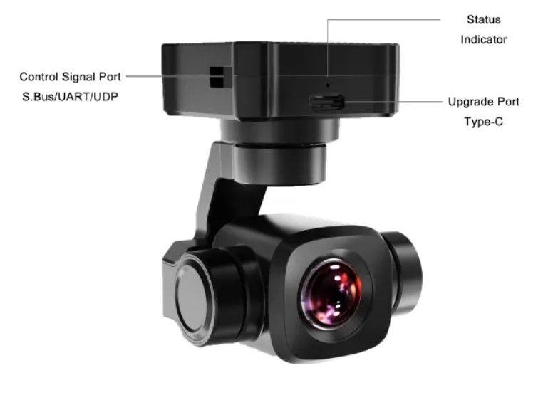 A8 mini 4K 8MP Ultra HD 6X Digital Zoom Gimbal Camera with 1/1.7" Sony Sensor HDR Starlight Night Vision Mini 3-Axis Stabilizer 95g Lightweight Tiny Size for UAV UGV USV RC Planes and FPV Drones
