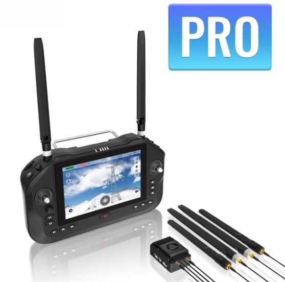 UniRC 7 / 7 Pro Dual Frequency 2.4 & 5 GHz Handheld Ground Station 40 KM Range Smart Controller with 7-Inch 1080P High Brightness Touchscreen 4K Digital Image Transmission 4G RAM 64G ROM Android 13 OS AES Encryption for UAV UGV USV Robotics
