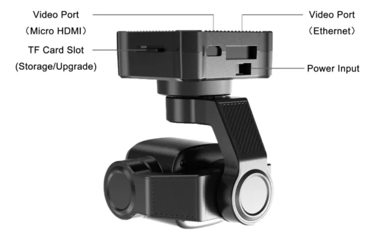 A8 mini 4K 8MP Ultra HD 6X Digital Zoom Gimbal Camera with 1/1.7" Sony Sensor HDR Starlight Night Vision Mini 3-Axis Stabilizer 95g Lightweight Tiny Size for UAV UGV USV RC Planes and FPV Drones
