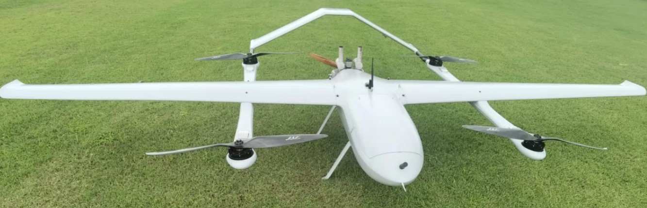 DP80P UAV - Oil-powered vertical take-off and landing composite wing UAV with a wingspan of 6m