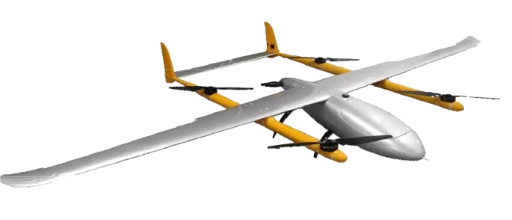 Vertical take-off and landing fixed-wing UAV drone with HD camera and GPS