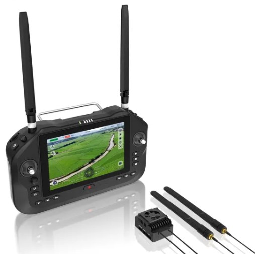 UniRC 7 / 7 Pro Dual Frequency 2.4 & 5 GHz Handheld Ground Station 40 KM Range Smart Controller with 7-Inch 1080P High Brightness Touchscreen 4K Digital Image Transmission 4G RAM 64G ROM Android 13 OS AES Encryption for UAV UGV USV Robotics