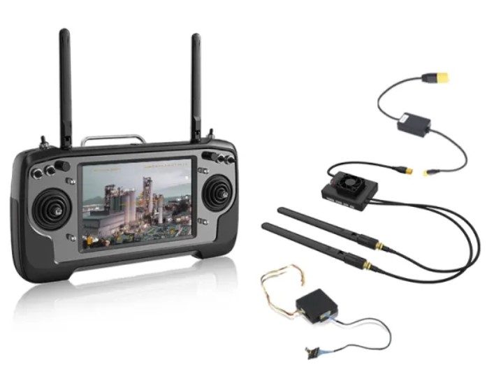 MK32 Enterprise Handheld Ground Station Smart Controller with 7 Inch HD High Brightness LCD Touchscreen Dual Full HD Digital Image Transmission 4G RAM 64G ROM Android OS for UAV UGV USV 15KM Range CE FCC