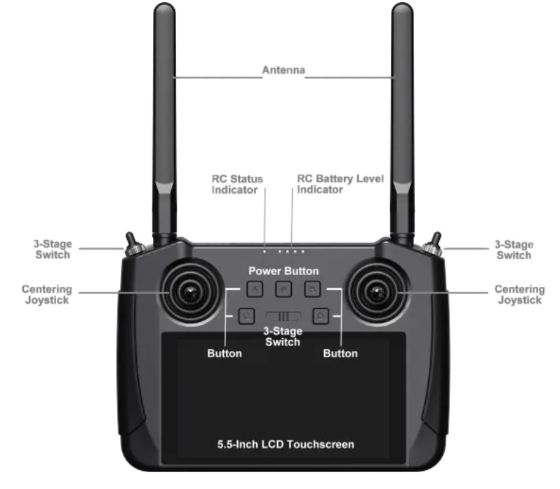 MK15 Mini HD Handheld Agriculture Smart Controller with 5.5 Inch LCD Touchscreen 1080p 60fps FPV 180ms Latency 3.5KM CE FCC KC