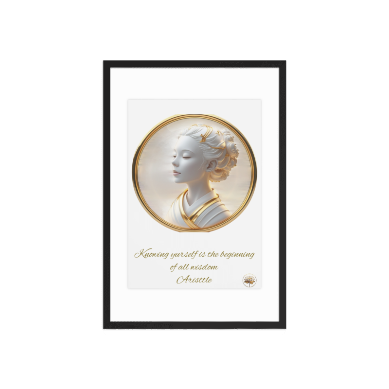 "A most distinguished art print, marrying timeless words with refined design to inspire reflection, learning, and the noble pursuit of self-discovery."
