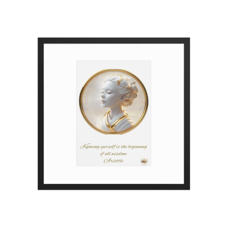 "A most distinguished art print, marrying timeless words with refined design to inspire reflection, learning, and the noble pursuit of self-discovery."