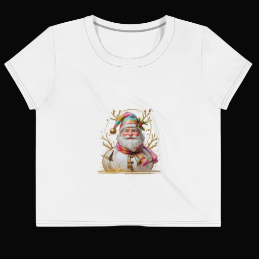 A Most Delightful Yuletide Fancy: The Pastel Christmas Snowman Crop Tee