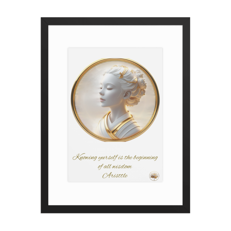 "A most distinguished art print, marrying timeless words with refined design to inspire reflection, learning, and the noble pursuit of self-discovery."