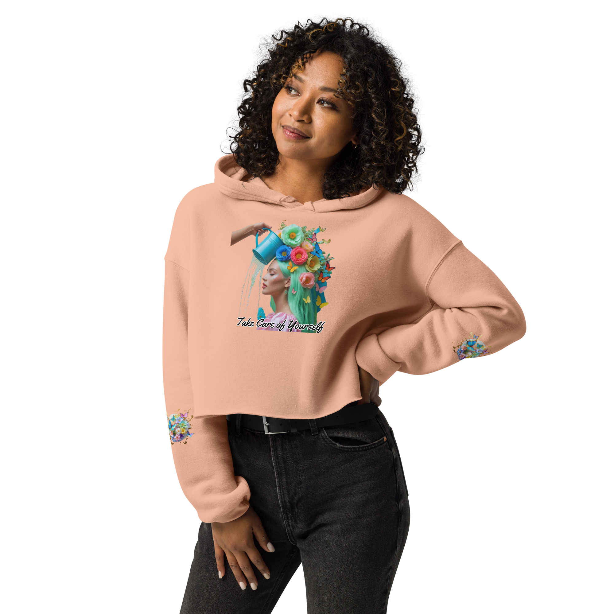 Flourish & Glow: The Garden Cropped Hoodie of Self-Care