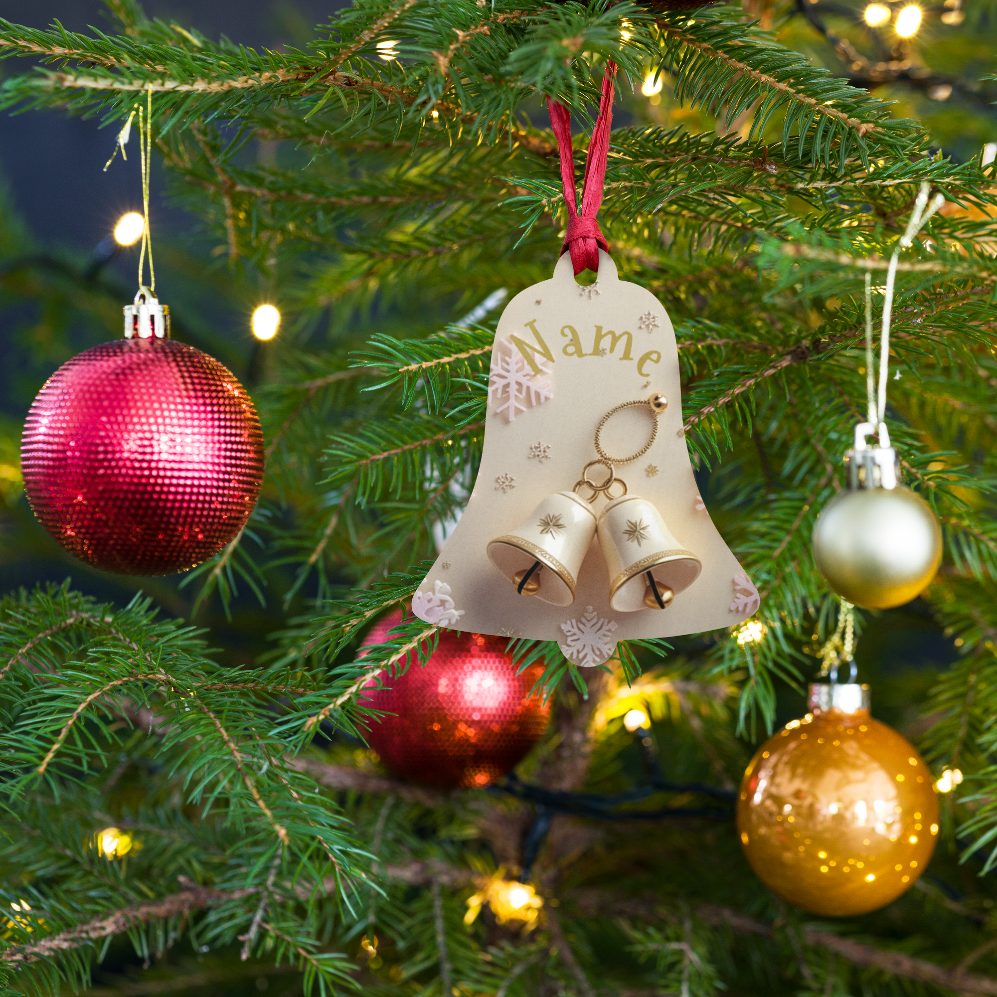 Christmas Jingle Bell Wooden ornament
