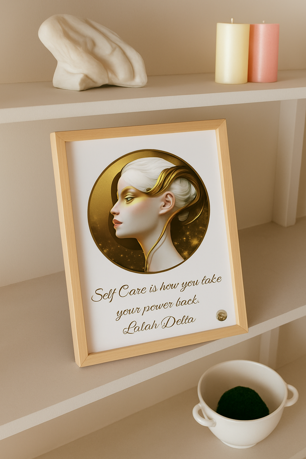 "The Gentle Art of Stillness – Inspirational Self-Love Wall Art for Mindfulness, Wellness & Emotional Balance"