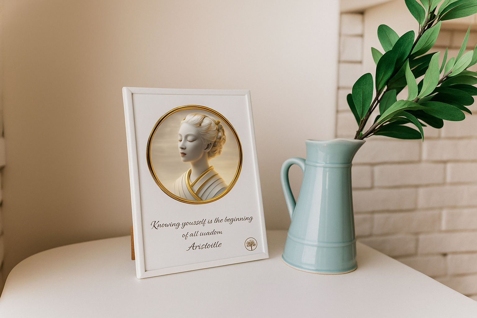 "A most distinguished art print, marrying timeless words with refined design to inspire reflection, learning, and the noble pursuit of self-discovery."