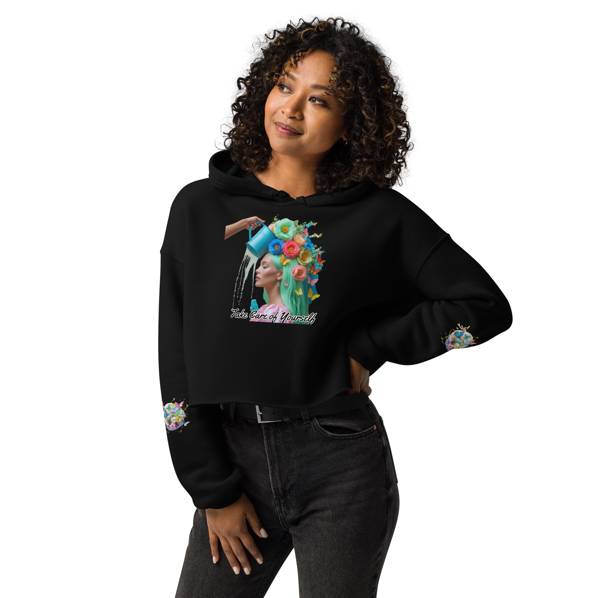 Flourish & Glow: The Garden Cropped Hoodie of Self-Care