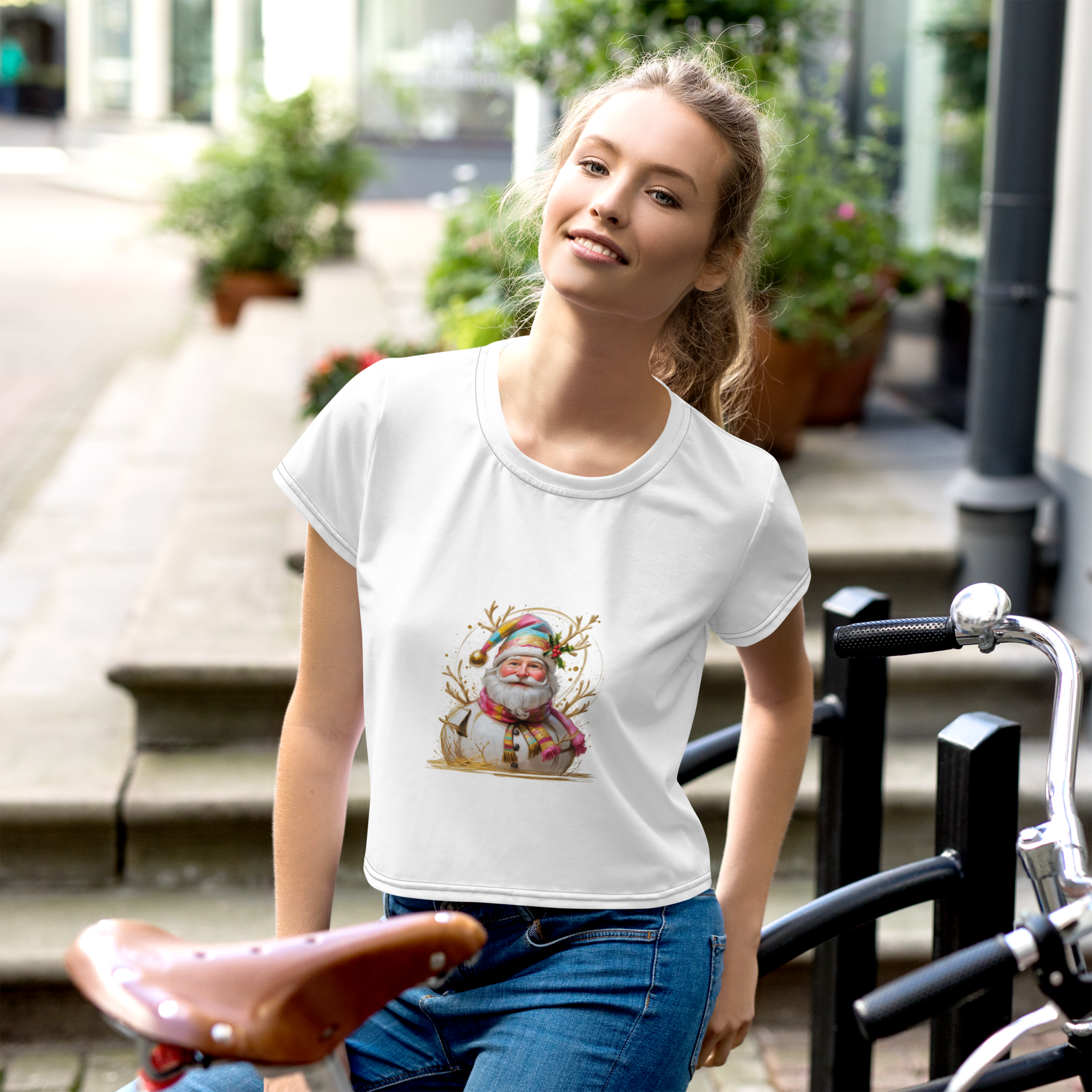 A Most Delightful Yuletide Fancy: The Pastel Christmas Snowman Crop Tee