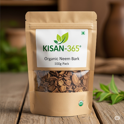 KISAN-365® Organic Neem Bark – 100g Pack