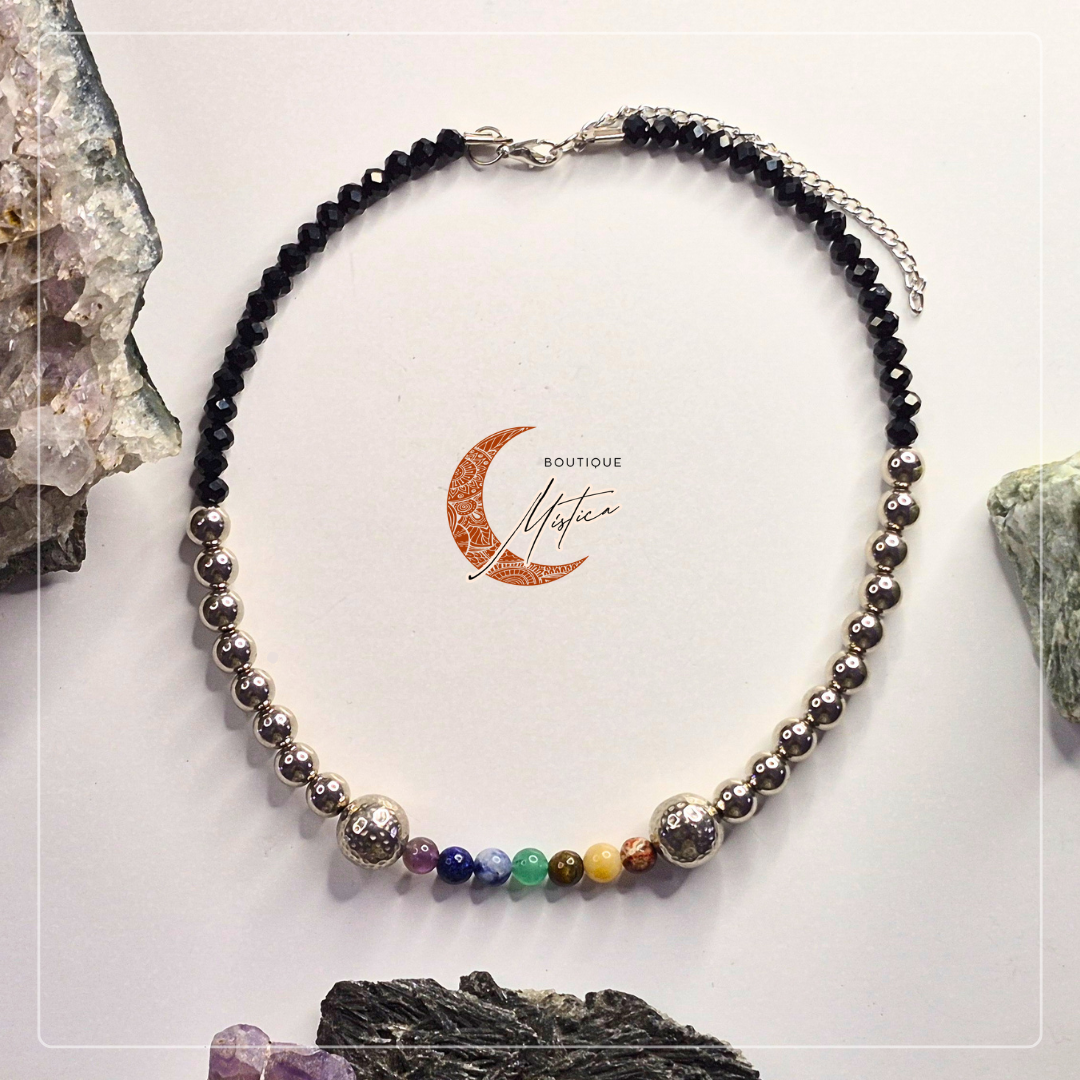 Gargantilha ALINHAMENTO LUNAR | 7 Chakras & 2 Luas