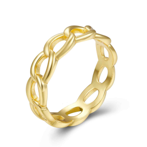 Anillo Eslabón 5*1,5mm T14 Bañado Oro