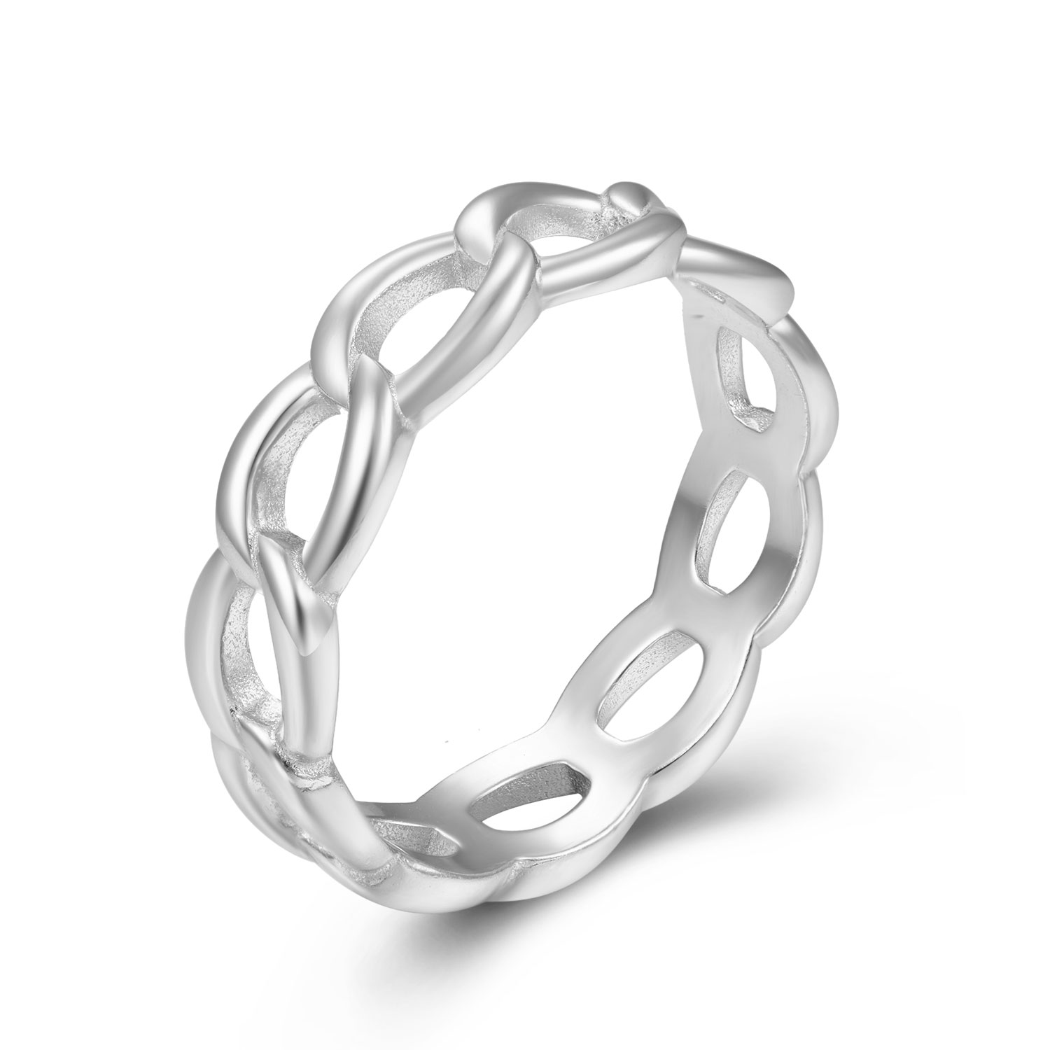 Anillo Eslabón 5*1,5mm T14 Plata Rodiada