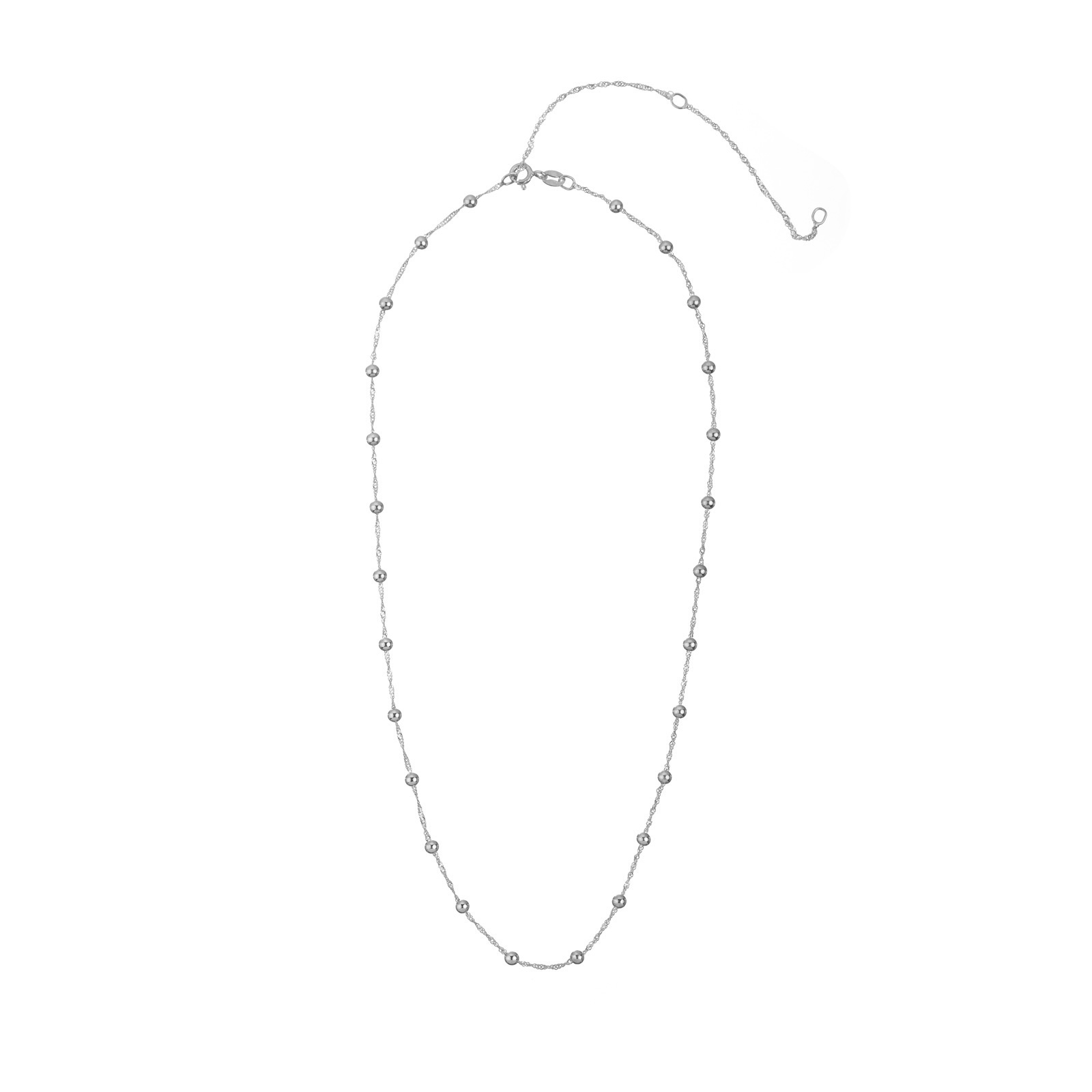 Cadena Singapur Bola 3mm 40+5+5 cm Plata de Ley 925