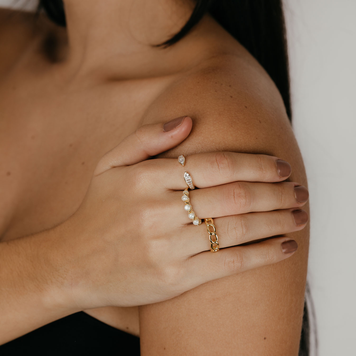 Anillo Eslabón 5*1,5mm T14 Bañado Oro