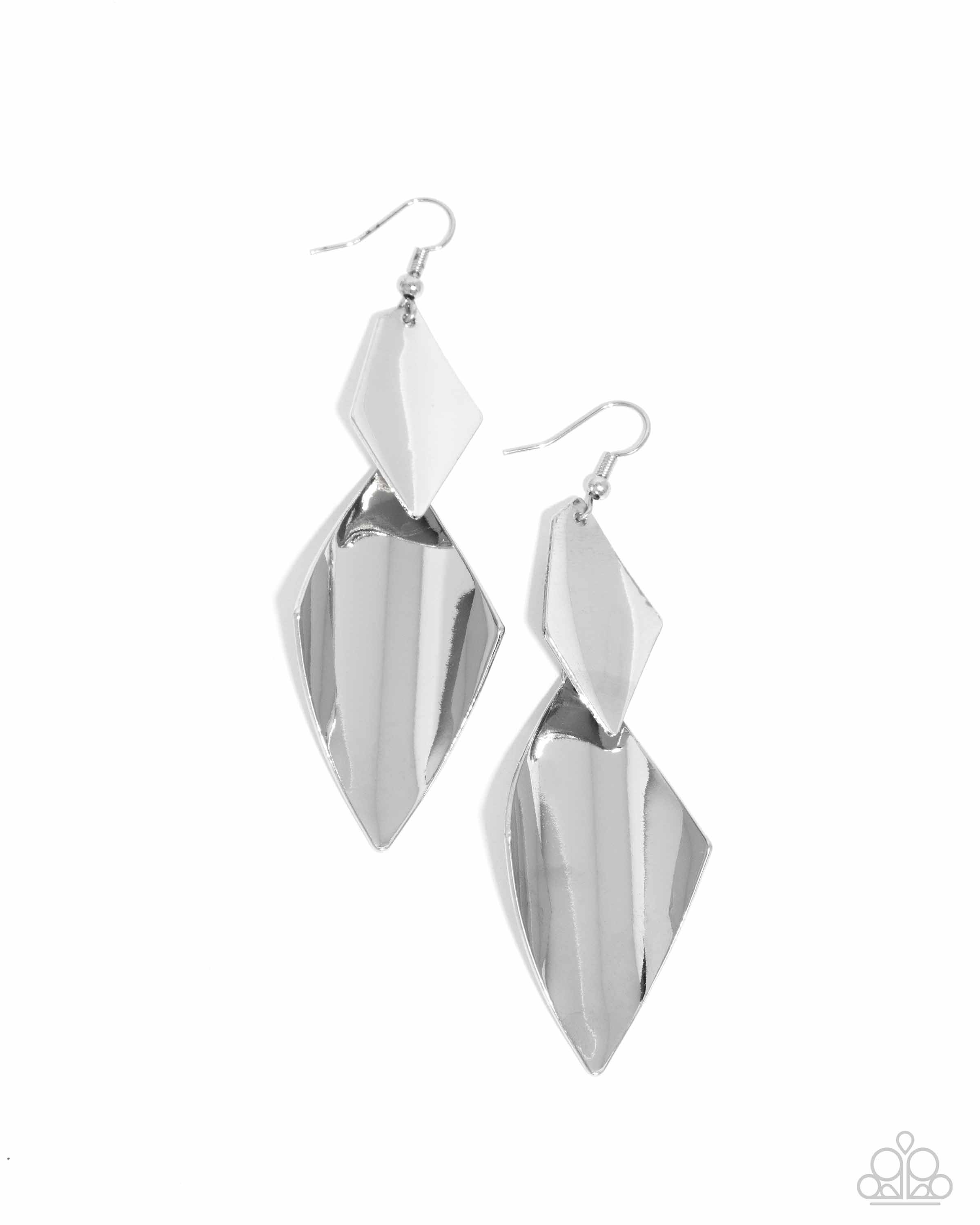 Geometric Silver Dangle Earrings