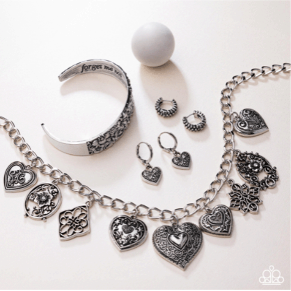 Vintage Silver Charm Jewelry Set