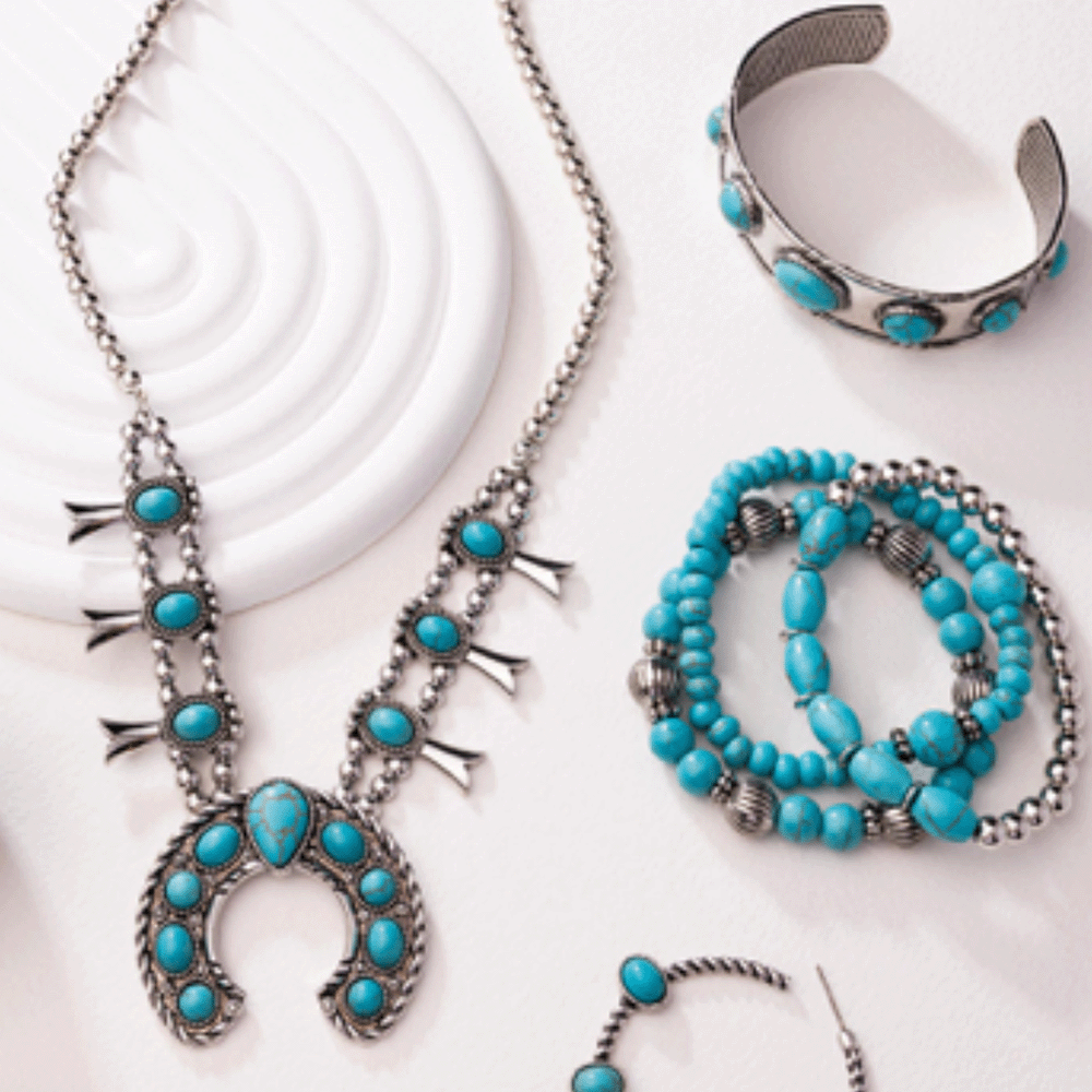 Turquoise and Silver Jewelry Set