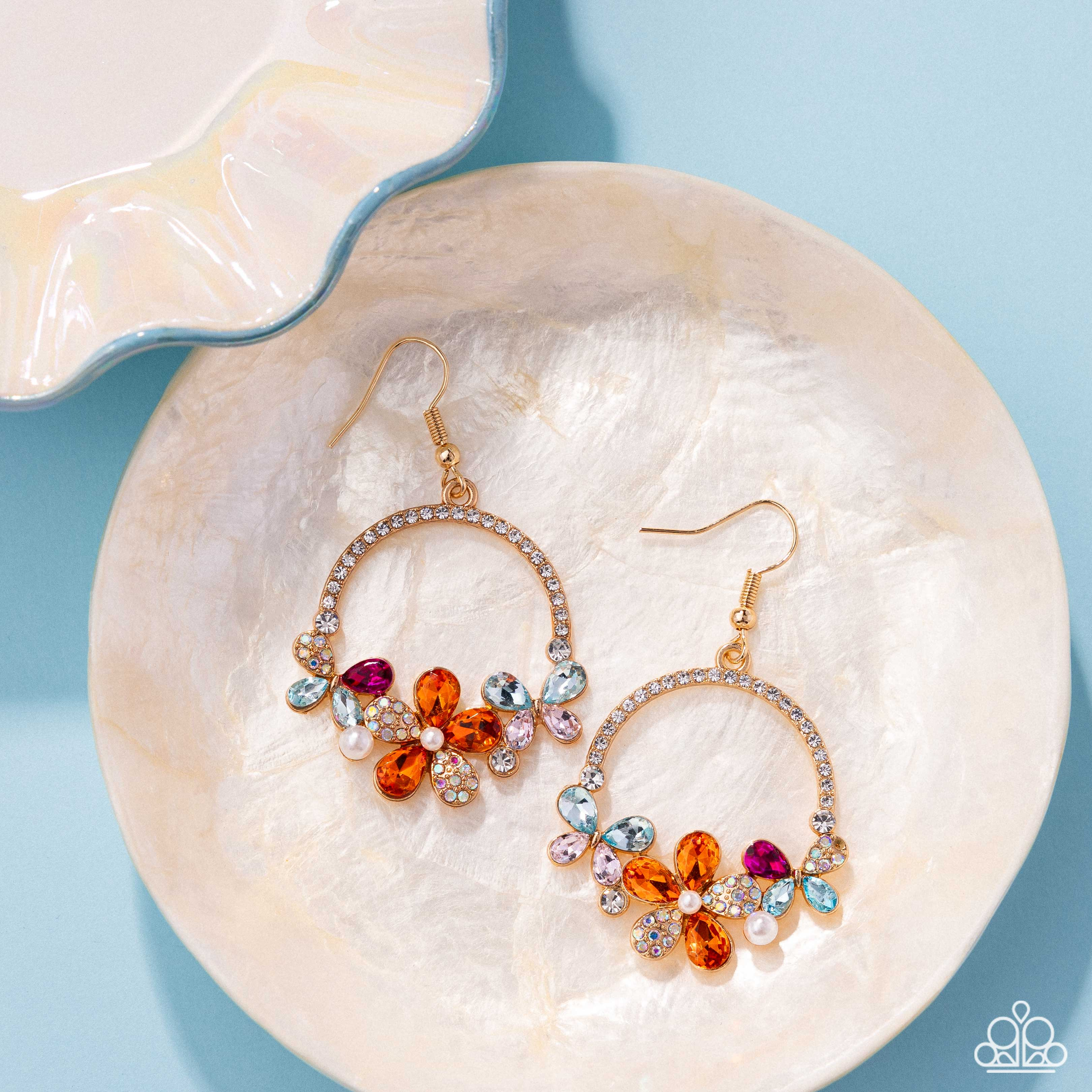 Colorful Rhinestone Hoop Earrings