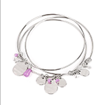 Silver Charm Bangle Bracelets