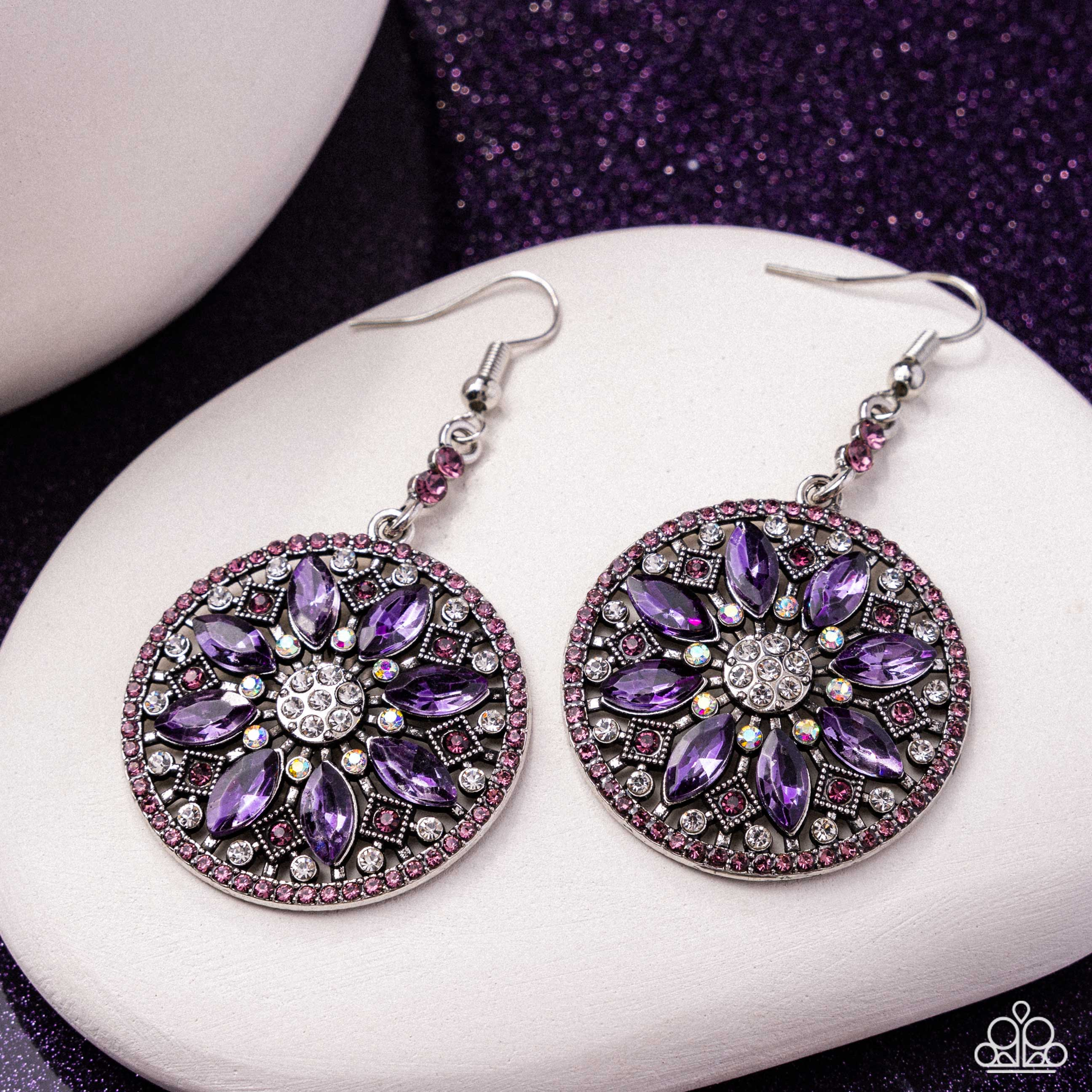 Purple Gemstone Dangle Earrings