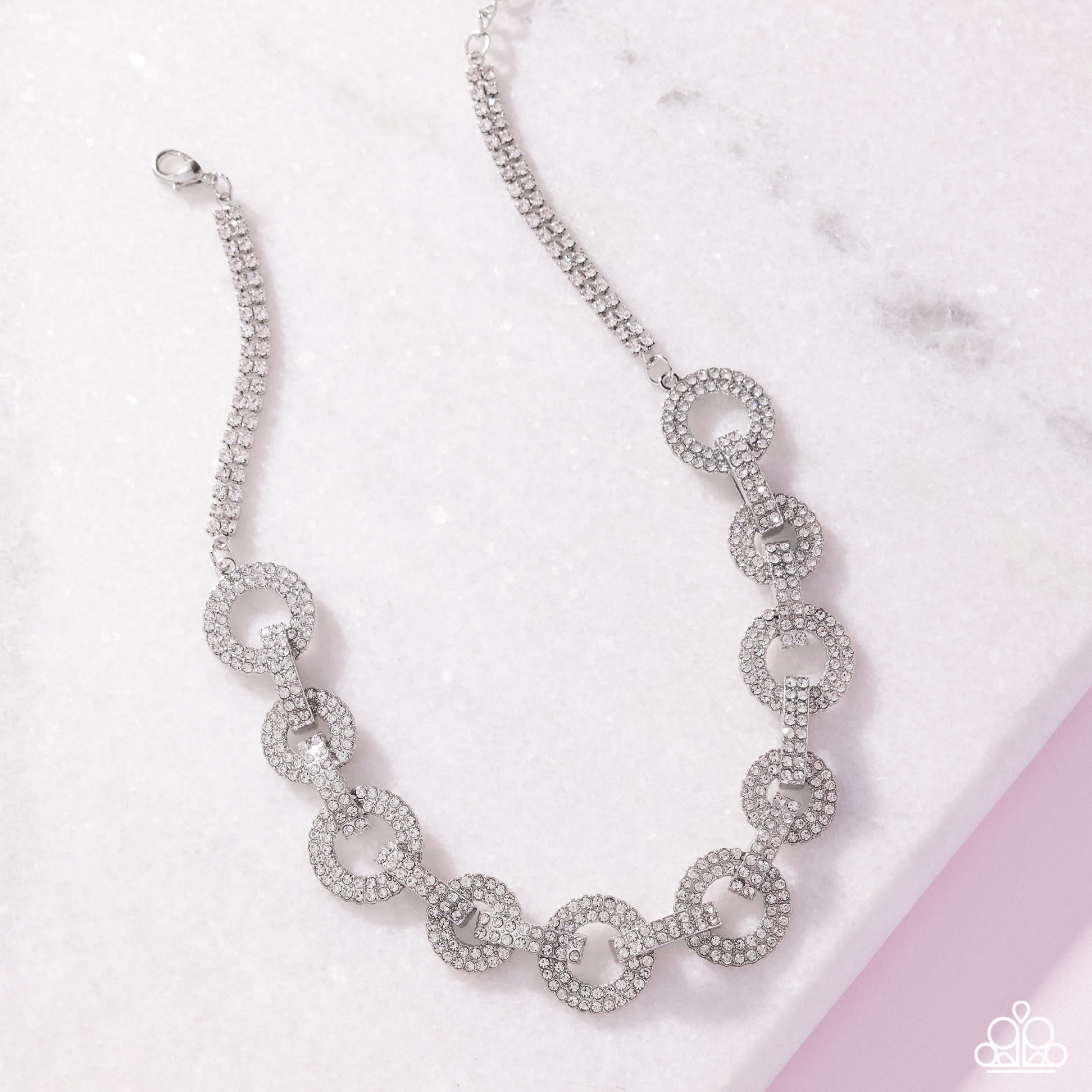 Sparkling Circle-Link Necklace