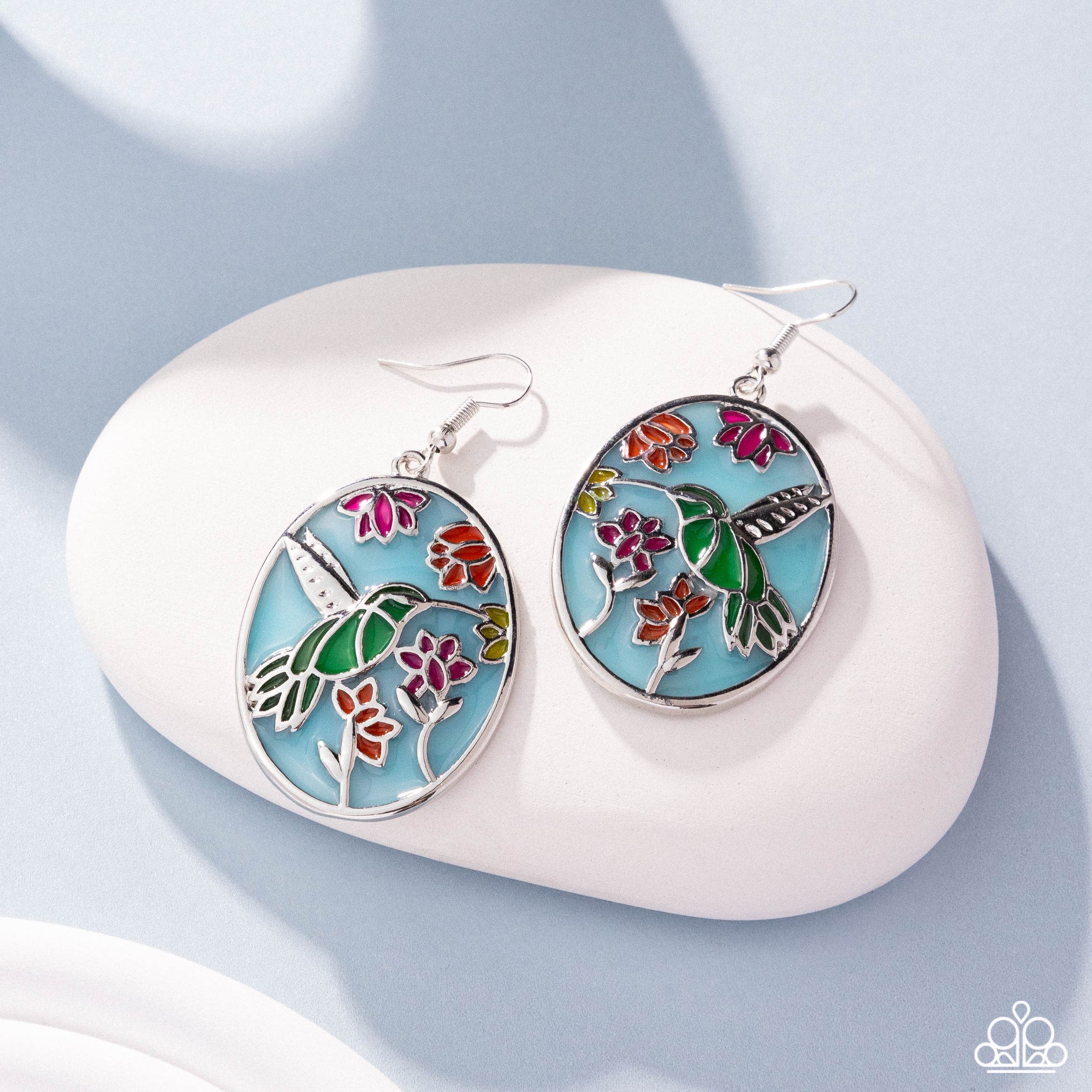 Hummingbird Enamel Drop Earrings