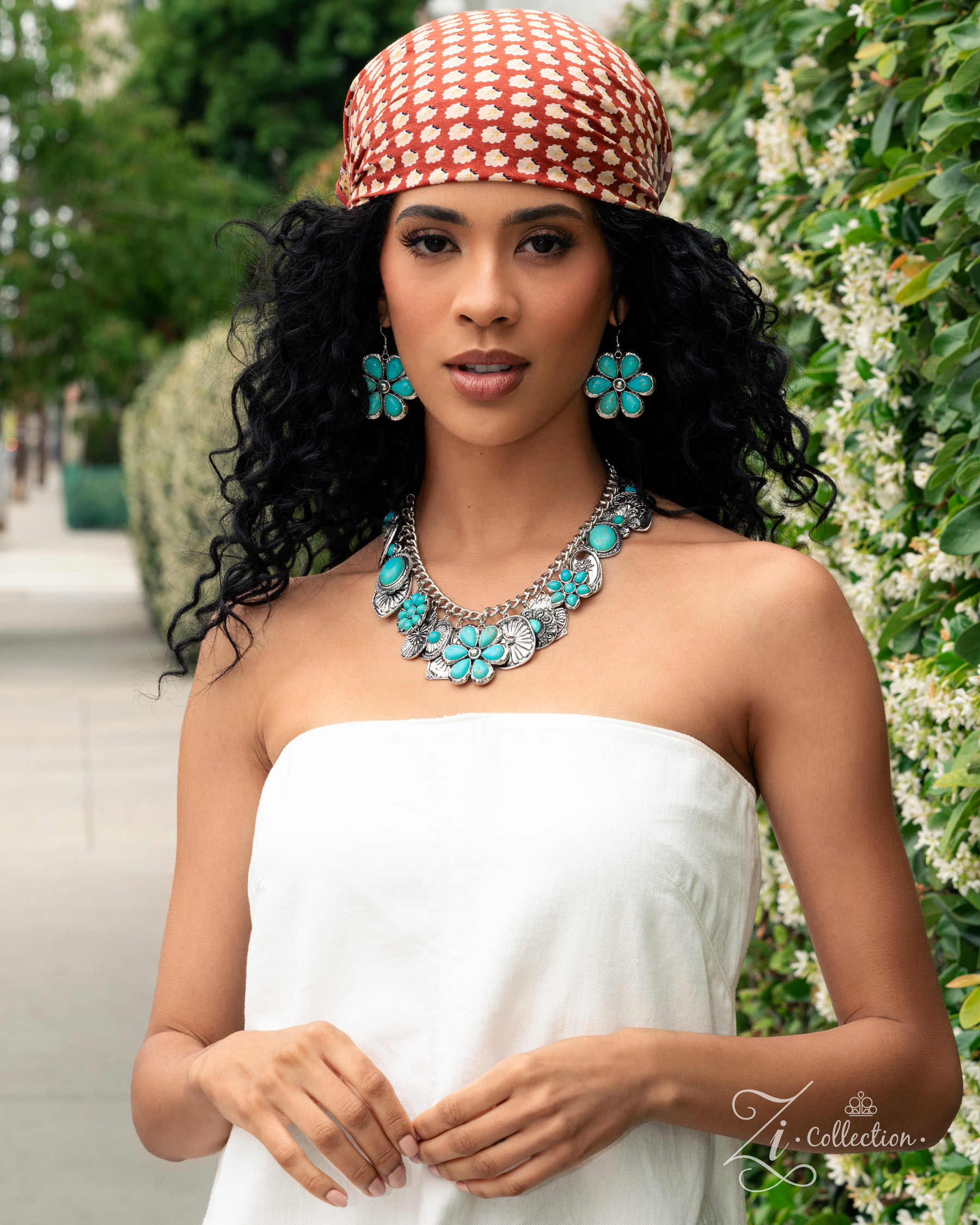 Turquoise Flower Statement Jewelry Set