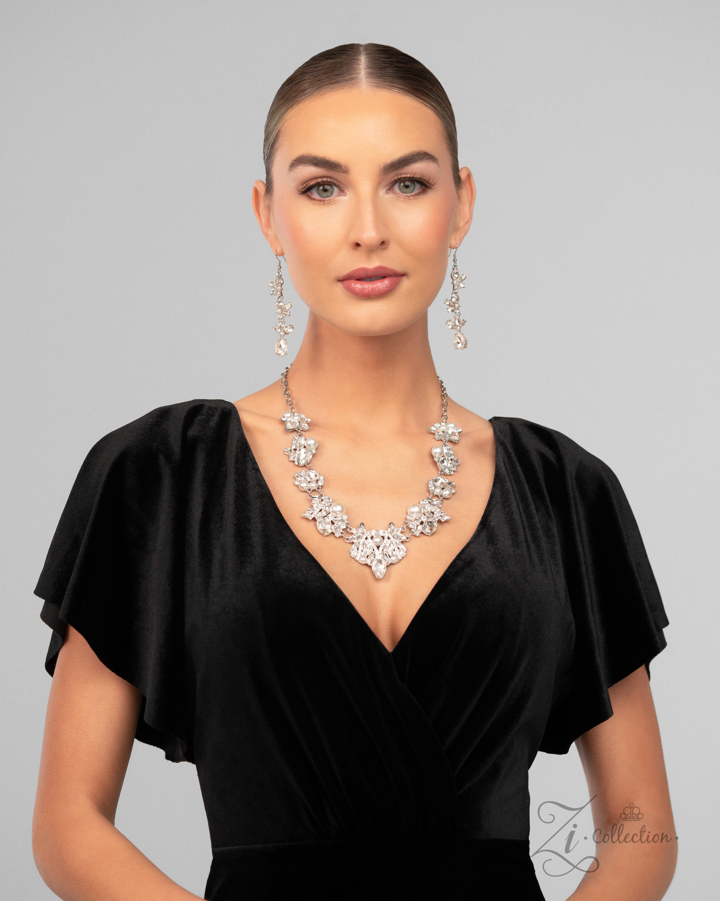 Crystal Flower Statement Necklace